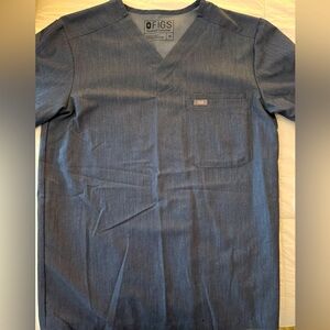 Men’s Figs Scrub Top Size XS Heather Denim